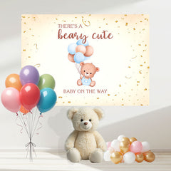 Layoris Watercolor Beary Cute Bear Baby Shower Backdrop