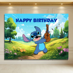 Layoris Cartoon Outdoor Forest Scenery Birthday Backdrop