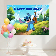 Layoris Cartoon Outdoor Forest Scenery Birthday Backdrop