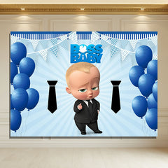 Layoris Boss Baby Cartoon Happy Birthday Backdrop