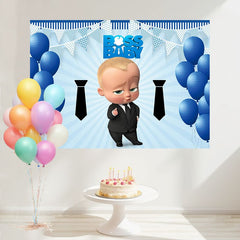Layoris Boss Baby Cartoon Happy Birthday Backdrop