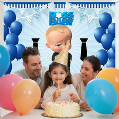 Layoris Boss Baby Cartoon Happy Birthday Backdrop