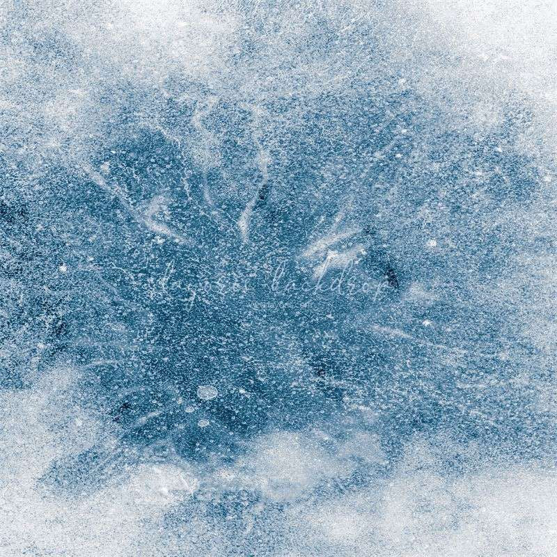 White And Blue Ice Lake Water Abstract Backdrop - Layoris