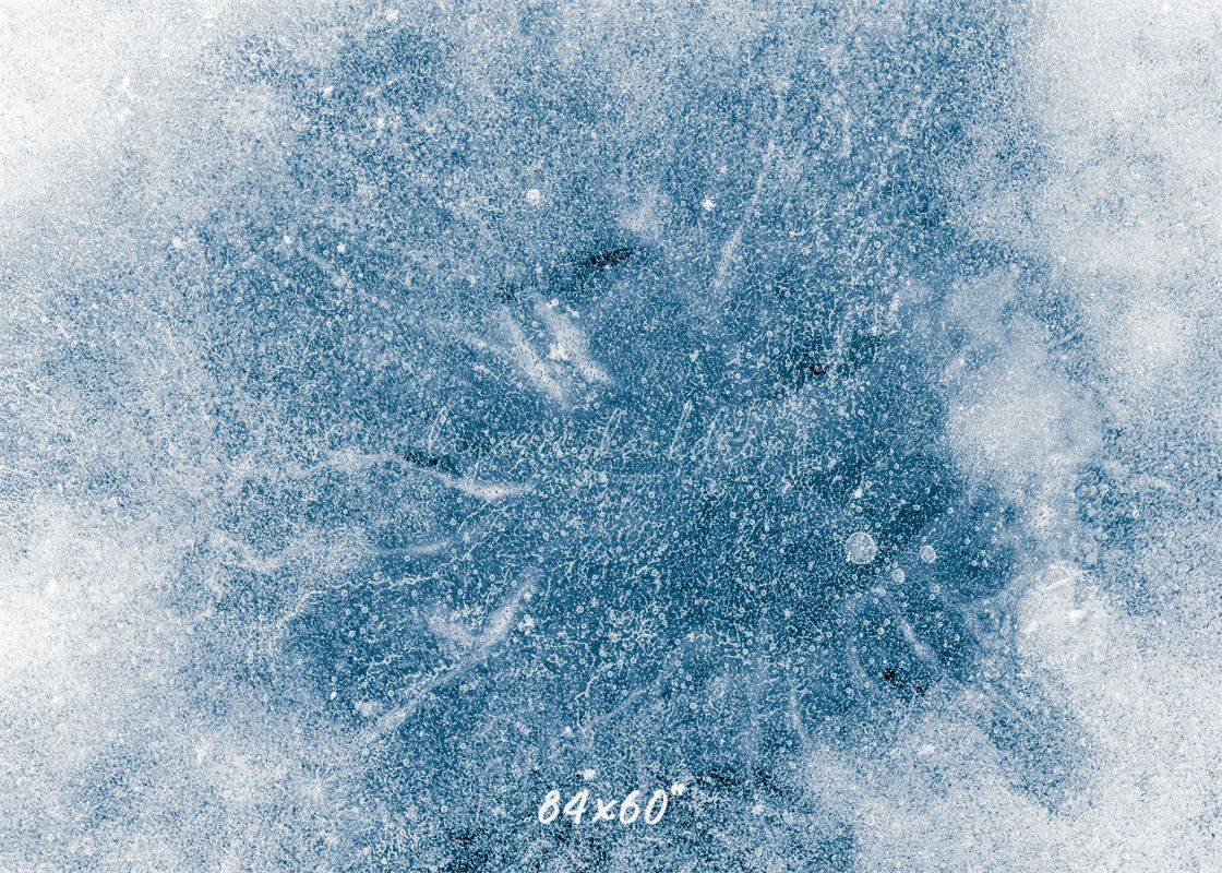 White And Blue Ice Lake Water Abstract Backdrop - Layoris