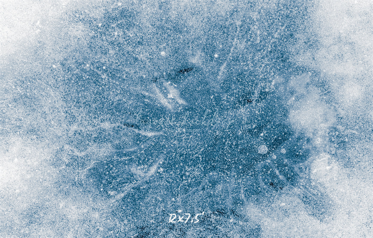 White And Blue Ice Lake Water Abstract Backdrop - Layoris
