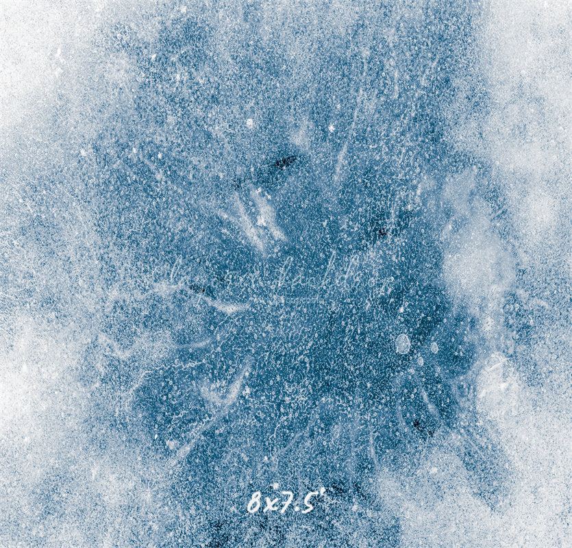 White And Blue Ice Lake Water Abstract Backdrop - Layoris