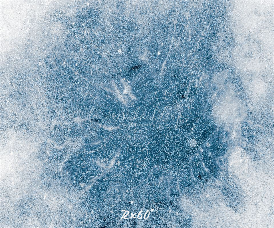 White And Blue Ice Lake Water Abstract Backdrop - Layoris