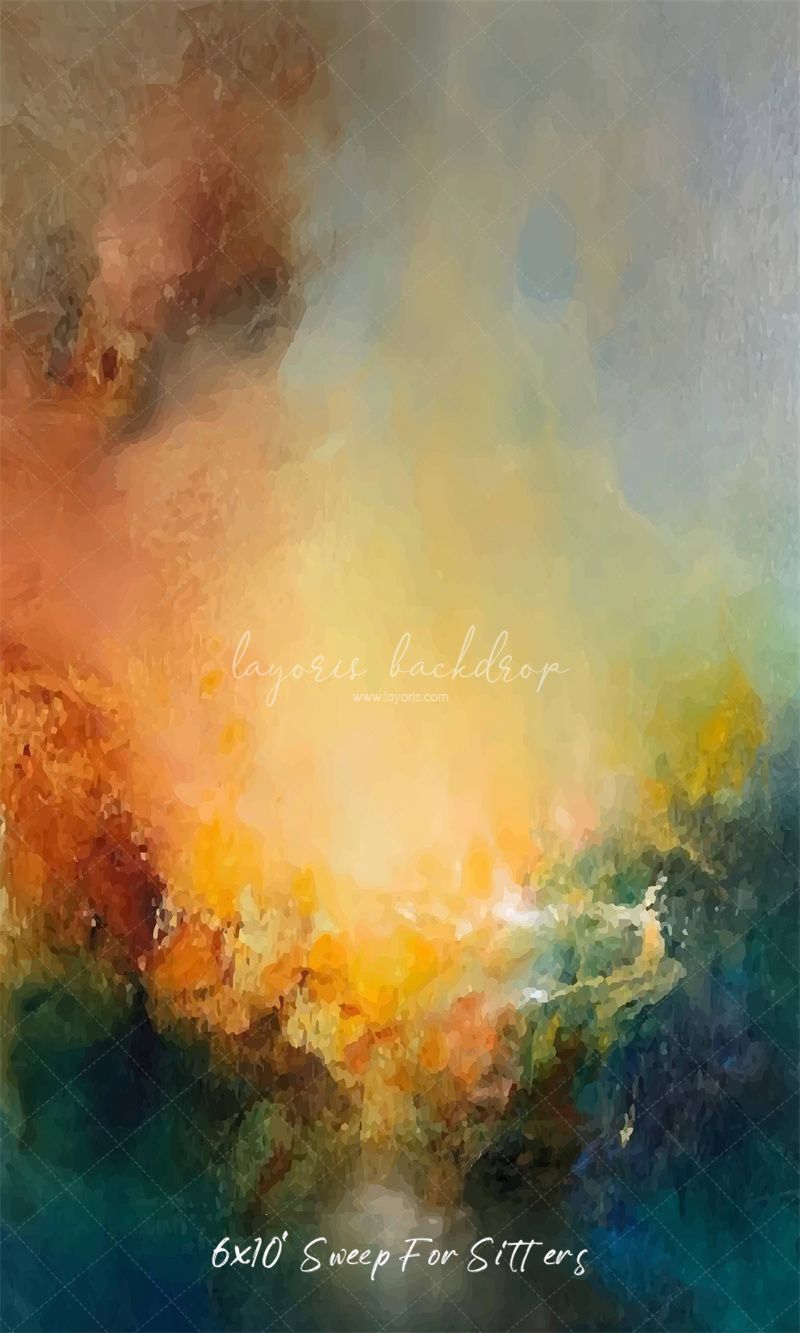 Fine Art Cloud Orange Blue Fusion Photo Backdrop - Layoris