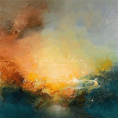 Fine Art Cloud Orange Blue Fusion Photo Backdrop - Layoris