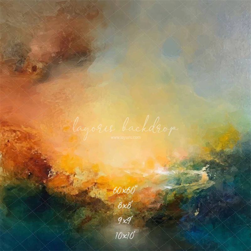 Fine Art Cloud Orange Blue Fusion Photo Backdrop - Layoris