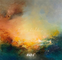 Fine Art Cloud Orange Blue Fusion Photo Backdrop - Layoris