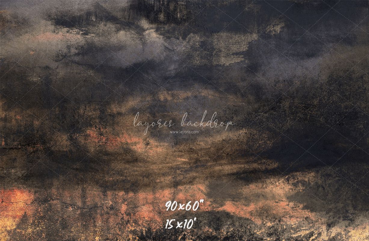 Black Orange Vintage Wall Photography Backdrop - Layoris