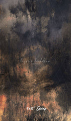 Black Orange Vintage Wall Photography Backdrop - Layoris