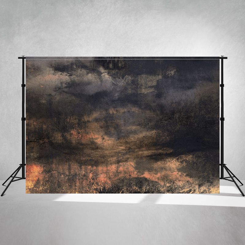 Black Orange Vintage Wall Photography Backdrop - Layoris