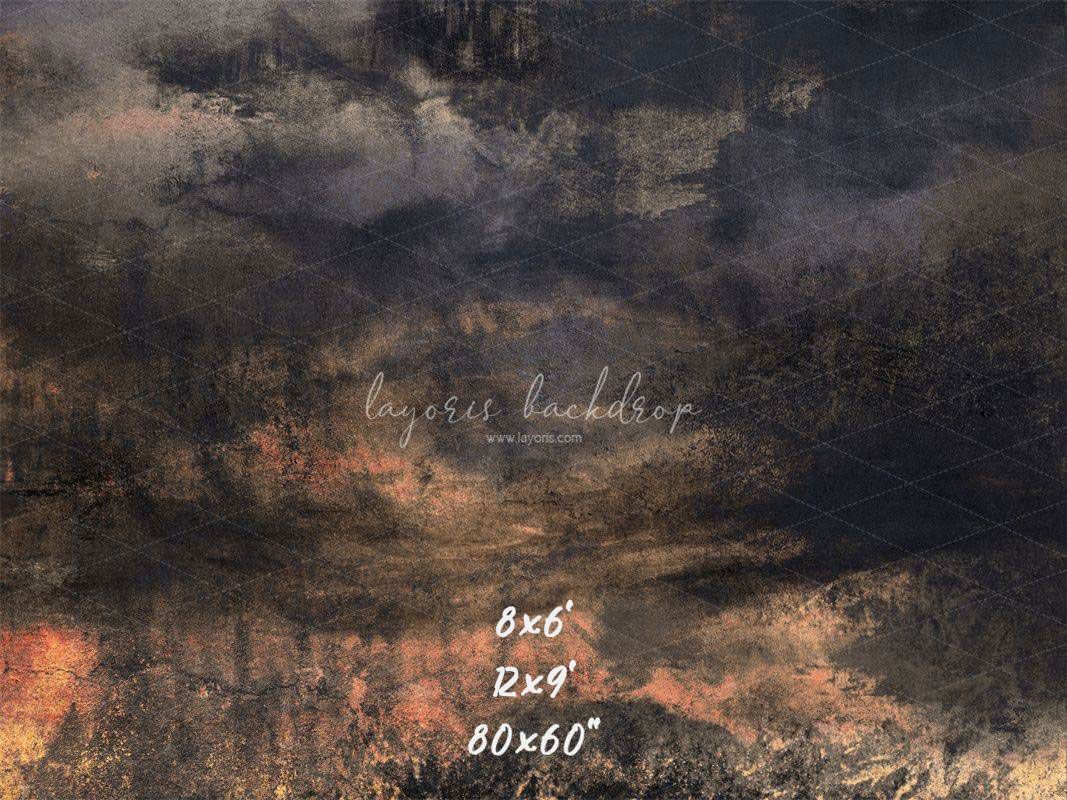 Black Orange Vintage Wall Photography Backdrop - Layoris