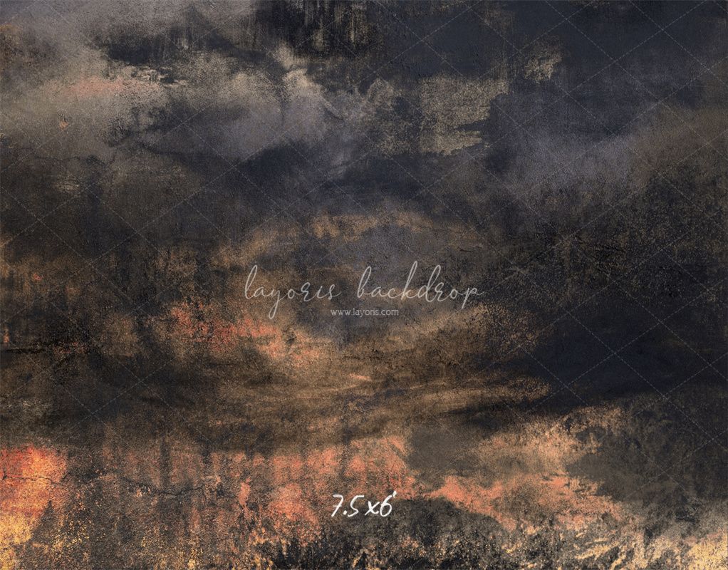 Black Orange Vintage Wall Photography Backdrop - Layoris