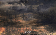 Black Orange Vintage Wall Photography Backdrop - Layoris