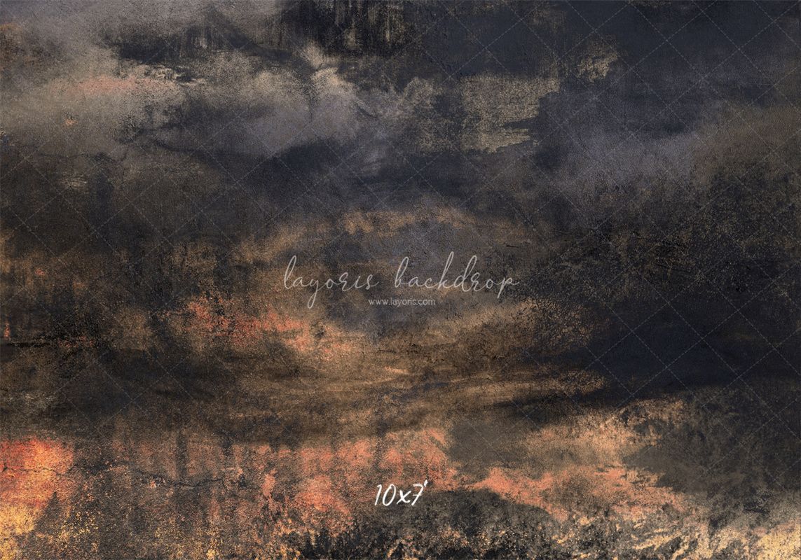 Black Orange Vintage Wall Photography Backdrop - Layoris