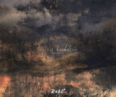 Black Orange Vintage Wall Photography Backdrop - Layoris