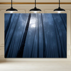 Layoris Spooky Foggy Night Forest Halloween Backdrop