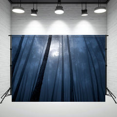 Layoris Spooky Foggy Night Forest Halloween Backdrop