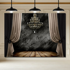 Layoris Spooky Black Wall Curtain Chandelier Halloween Backdrop