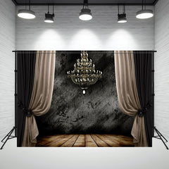 Layoris Spooky Black Wall Curtain Chandelier Halloween Backdrop