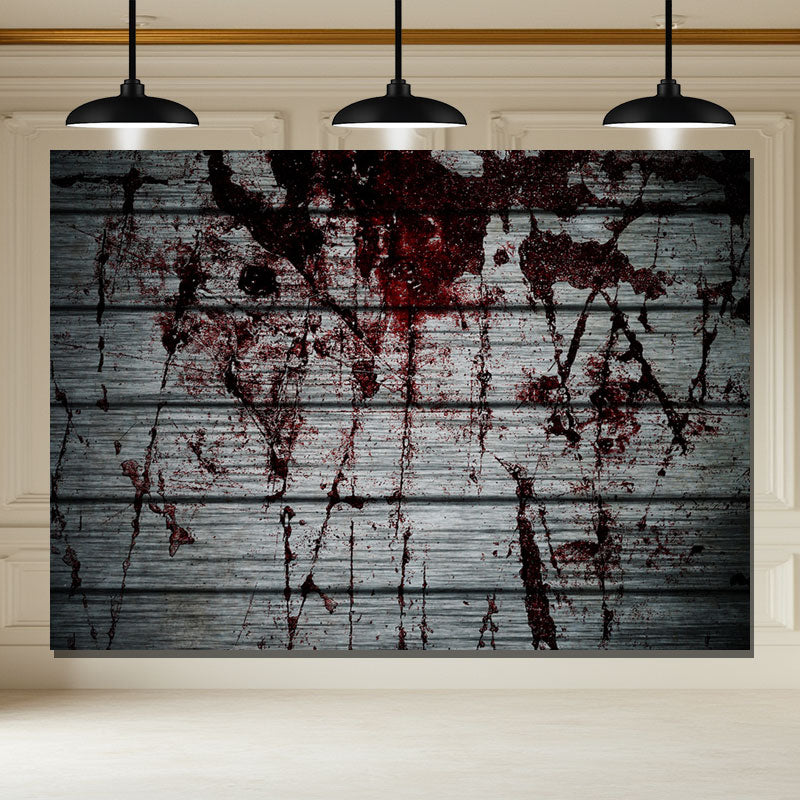 Layoris Bloody Wooden Board Halloween Backdrop