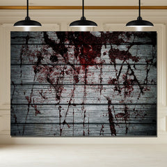 Layoris Bloody Wooden Board Halloween Backdrop
