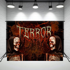 Layoris Terror Skull Bloody Wall Halloween Backdrop