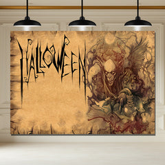 Layoris Retro Monster Halloween Party Backdrop