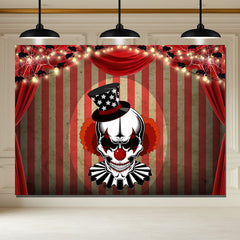 Layoris Spooky Clown Stage Mouse Halloween Party Backdrop