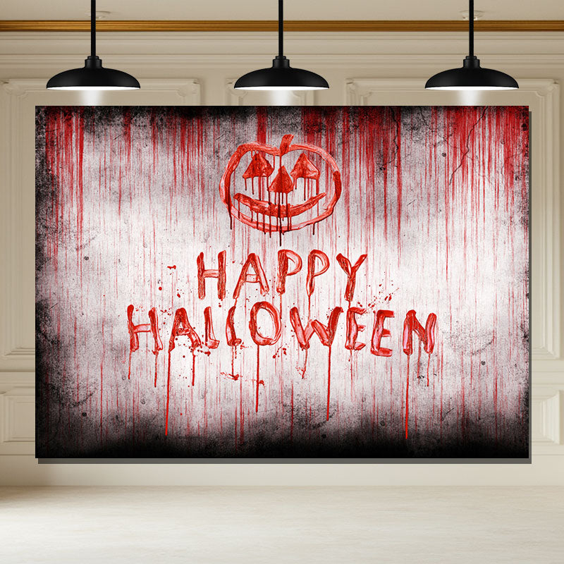 Layoris Dirty Wall Bloody Graffiti Happy Halloween Backdrop