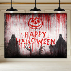Layoris Ghost Bloody Graffiti Happy Halloween Backdrop