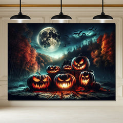 Layoris Giant Moon Pumpkin Spooky Halloween Backdrop