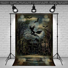 Layoris Plum Blossom Witch Spooky Halloween Backdrop
