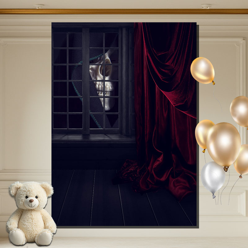 Layoris Scary Peeping Ghost Halloween Backdrop