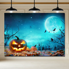 Layoris Pumpkin Lantern Giant Moon Halloween Party Backdrop