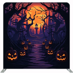 Dead Tree Pumpkin Halloween Double Sided Backdrop - Layoris