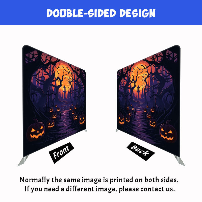Dead Tree Pumpkin Halloween Double Sided Backdrop - Layoris
