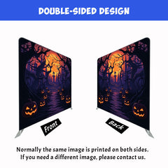 Dead Tree Pumpkin Halloween Double Sided Backdrop - Layoris