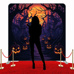 Dead Tree Pumpkin Halloween Double Sided Backdrop - Layoris