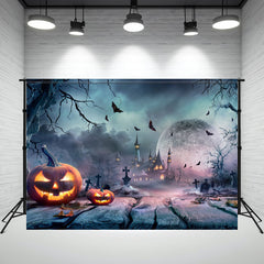 Layoris Pumpkin Lantern Wood Board Halloween Party Backdrop