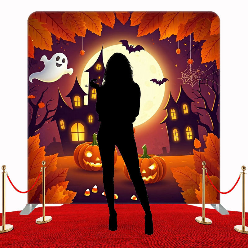 Leaf Castle Pumpkin Square Double Sided Backdrop - Layoris