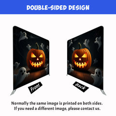 Giant Pumpkin Lantern Ghost Double Sided Backdrop - Layoris
