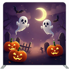Pumpkin Ghost Halloween Square Double Sided Backdrop - Layoris
