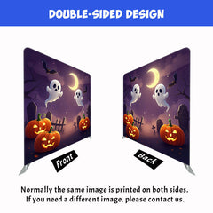 Pumpkin Ghost Halloween Square Double Sided Backdrop - Layoris