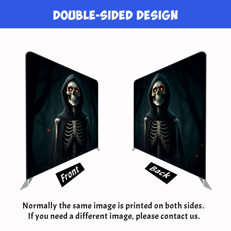 Red Eyed Skull Halloween Square Ouble Sided Backdrop - Layoris