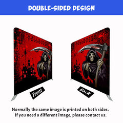 Grim Reaper Horror Red Halloween Double Sided Backdrop - Layoris