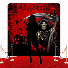 Grim Reaper Horror Red Halloween Double Sided Backdrop - Layoris
